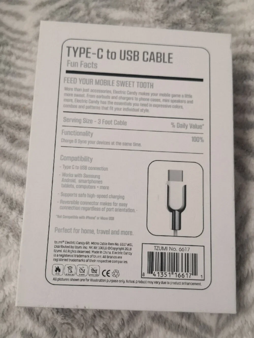 Electric Family Type-C to USB Cable - Black and Silver